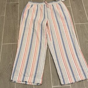 Rafaella Striped Linen/Viscose Wide Leg Pants Women’s Sz XL